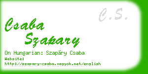 csaba szapary business card